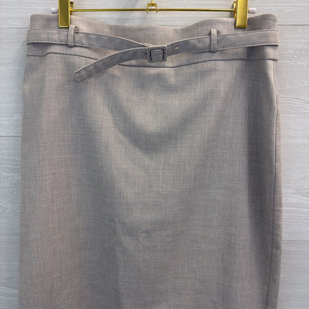 Ann Taylor Grey Belted Pencil Skirt 6