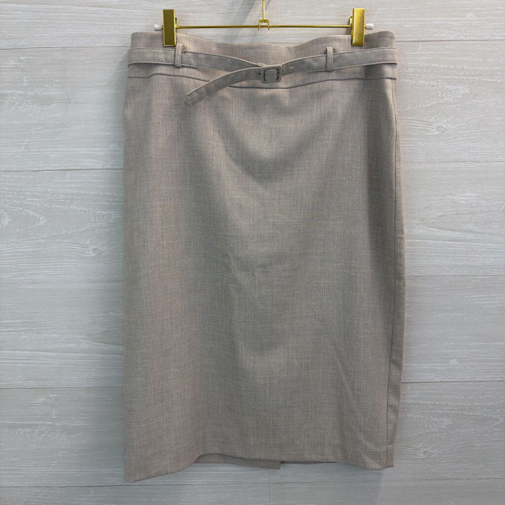 Ann Taylor Grey Belted Pencil Skirt 6