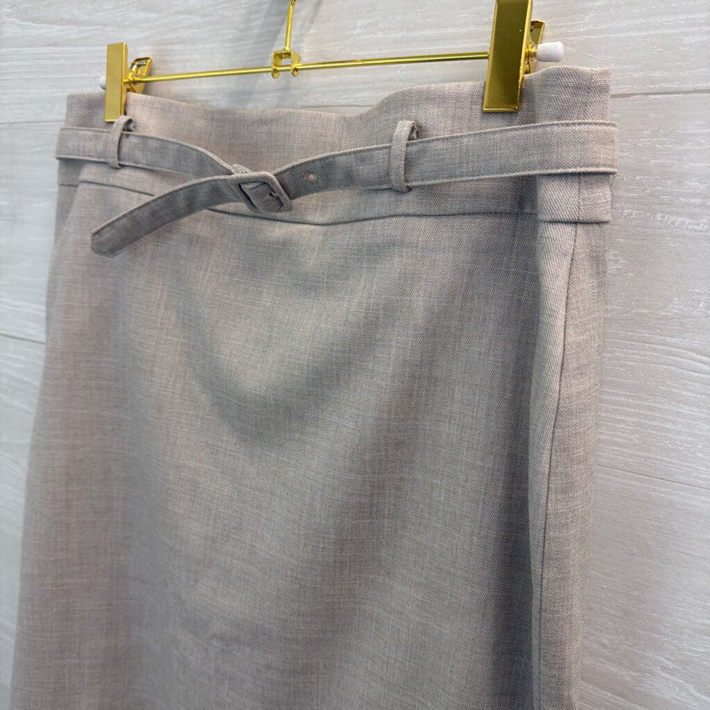 Ann Taylor Grey Belted Pencil Skirt 6