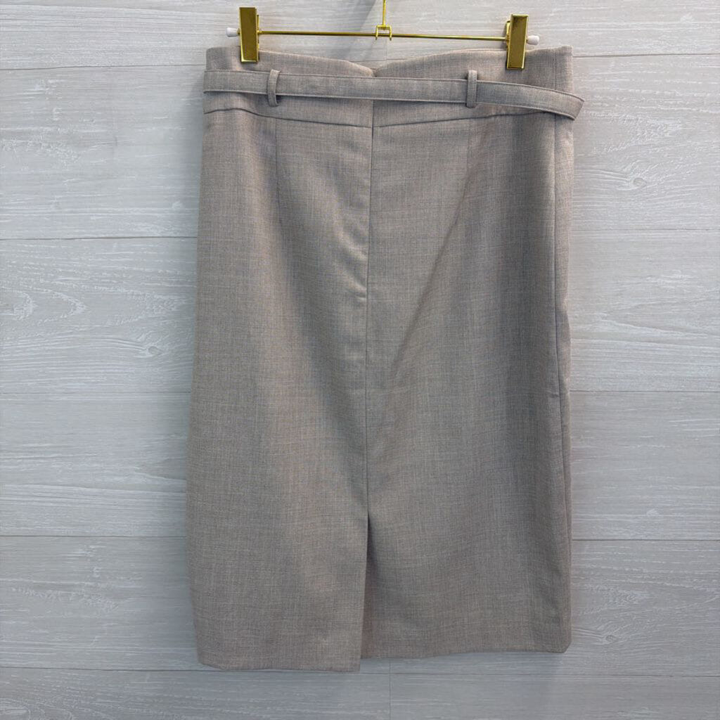 Ann Taylor Grey Belted Pencil Skirt 6