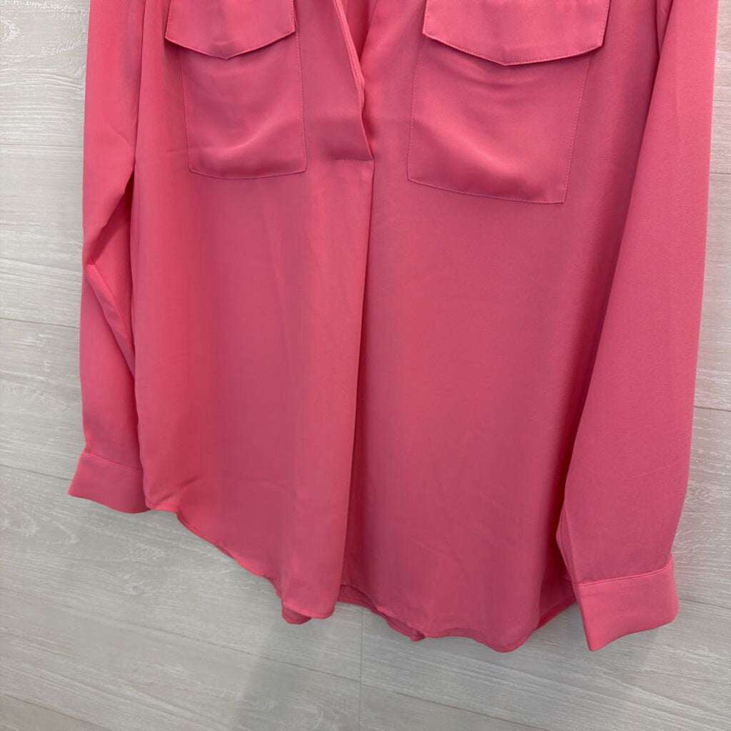 Ann Taylor Pink Long Sleeve Top Small