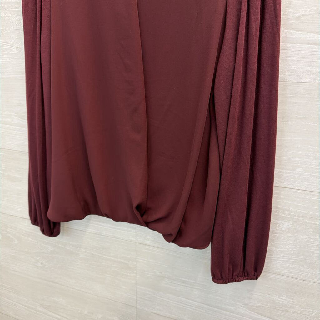 Ann Taylor Burgundy Long Sleeve Top Small
