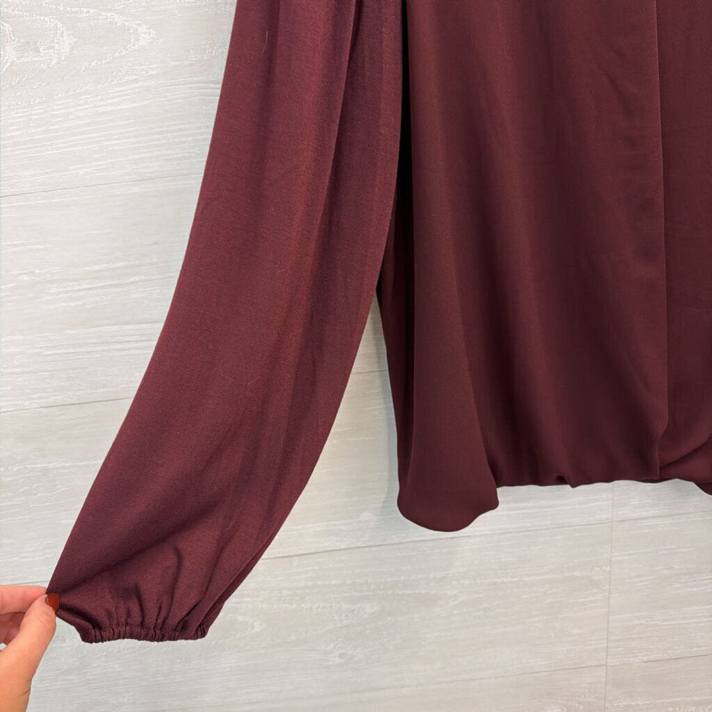 Ann Taylor Burgundy Long Sleeve Top Small