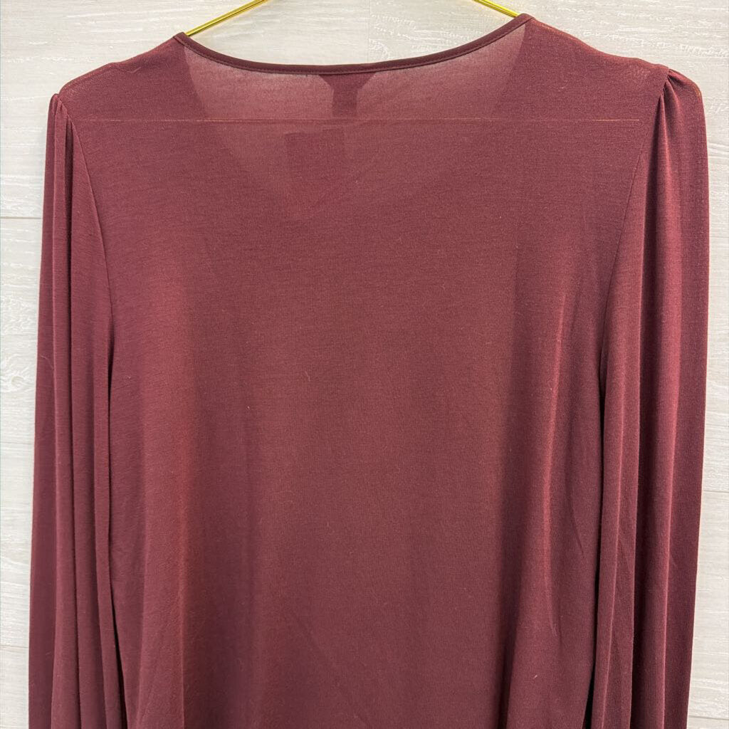 Ann Taylor Burgundy Long Sleeve Top Small