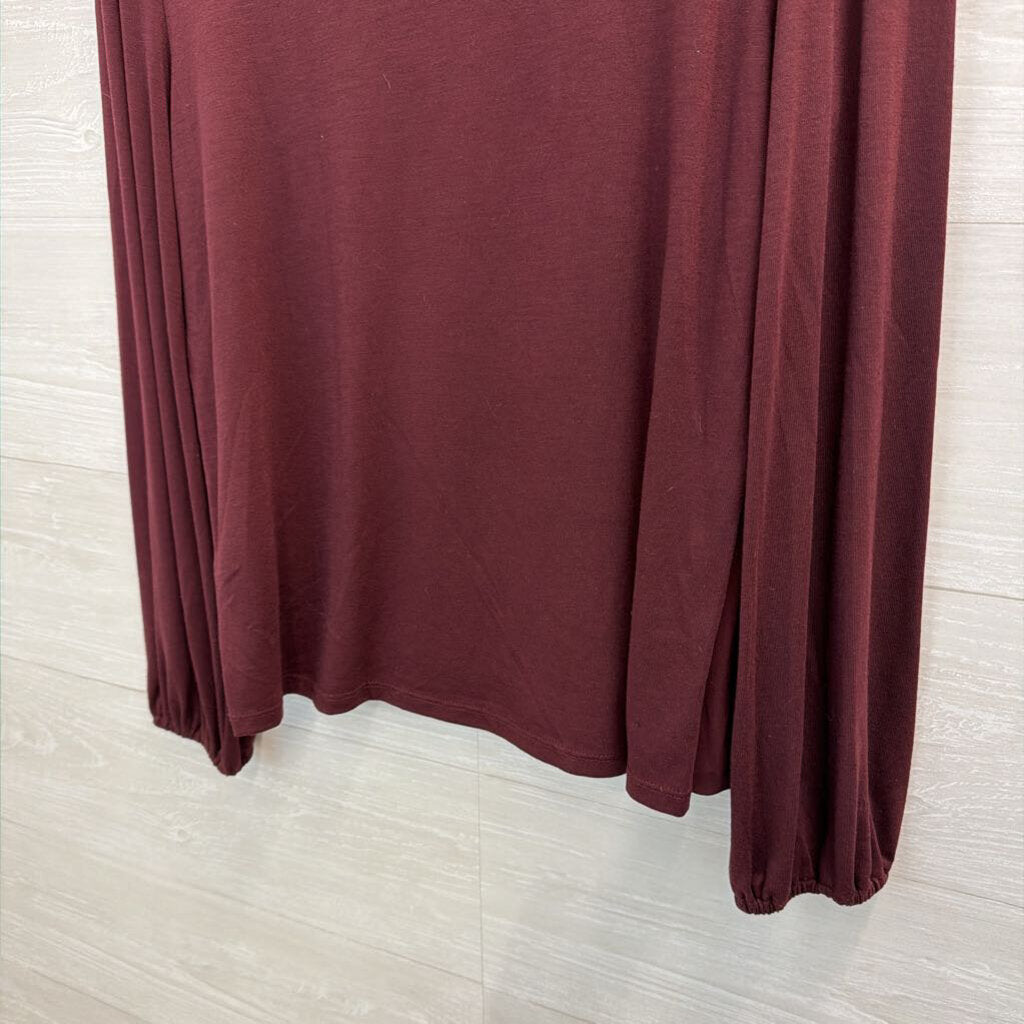 Ann Taylor Burgundy Long Sleeve Top Small