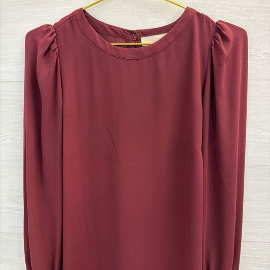 Loft Burgundy Long Sleeve Top Small