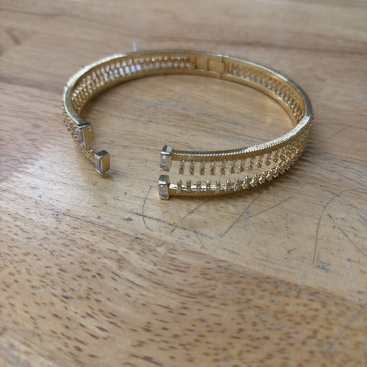 Fallon Gold Unzipped Pave Split Choker Necklace