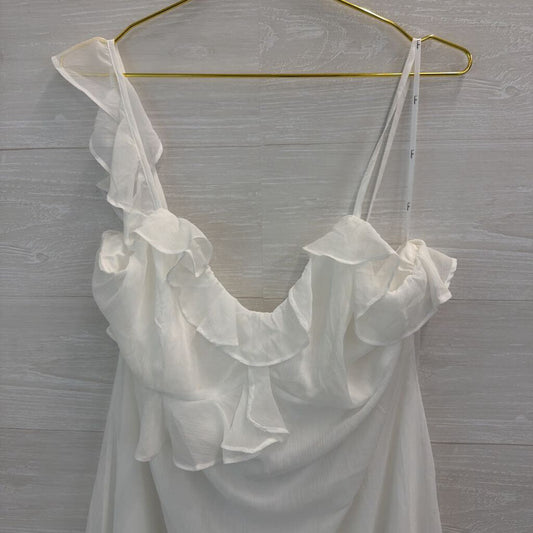 Lulus White Ruffle Detail Dress XXL