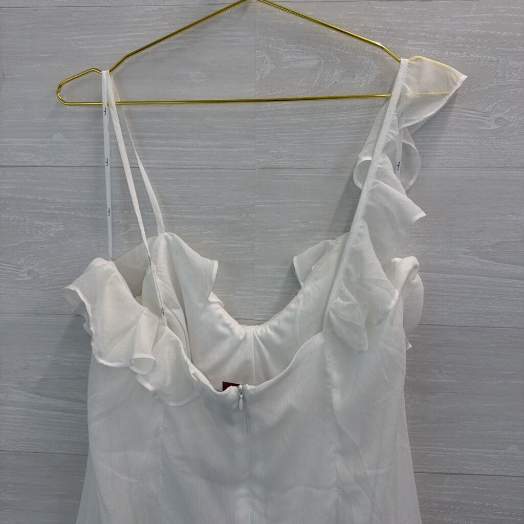 Lulus White Ruffle Detail Dress XXL