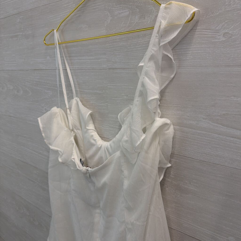 Lulus White Ruffle Detail Dress XXL
