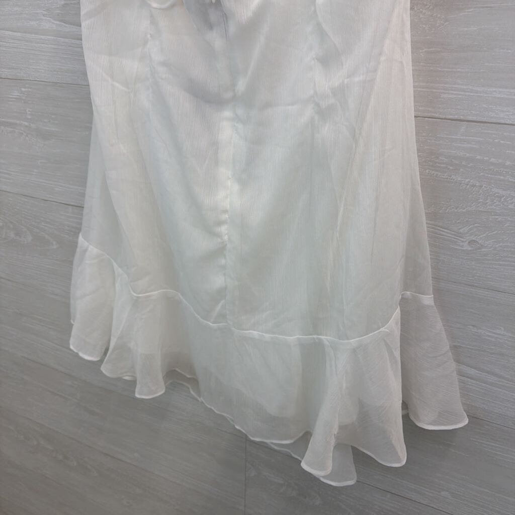 Lulus White Ruffle Detail Dress XXL