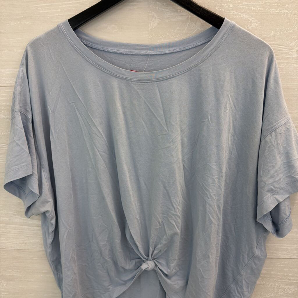 Lululemon Blue Tie Front Short Sleeve Top Large