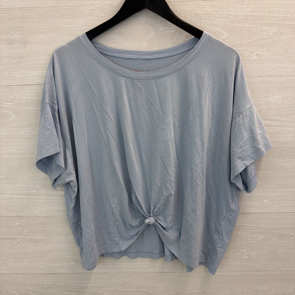 Lululemon Blue Tie Front Short Sleeve Top Large
