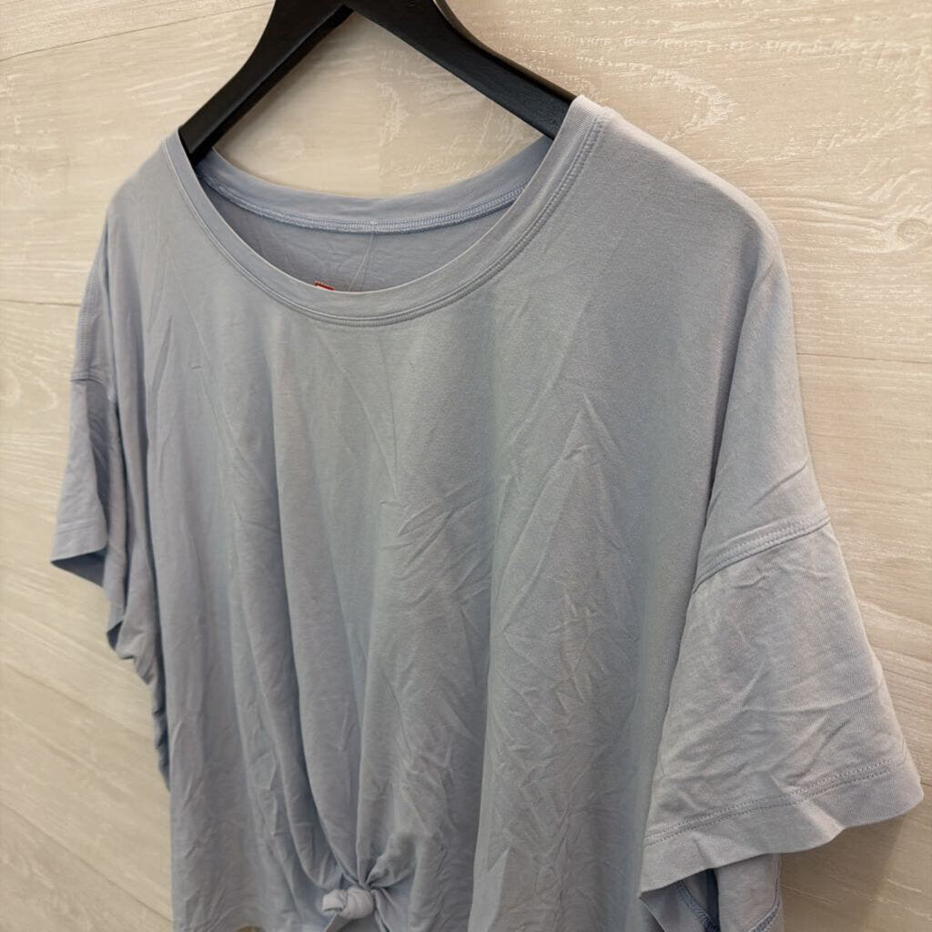 Lululemon Blue Tie Front Short Sleeve Top Large