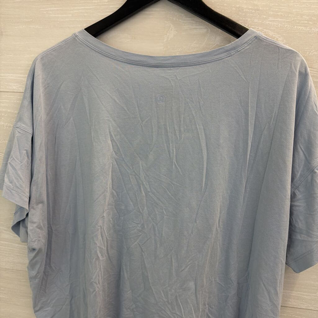 Lululemon Blue Tie Front Short Sleeve Top Large