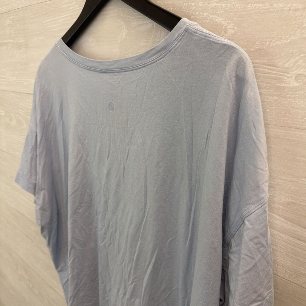 Lululemon Blue Tie Front Short Sleeve Top Large