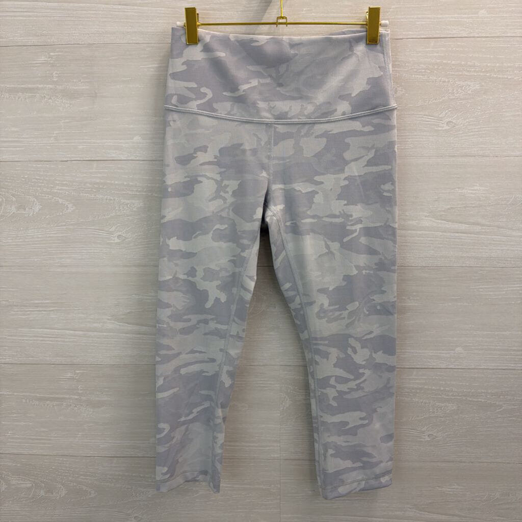 Lululemon Grey Blue Camo Print Cropped Leggings 8