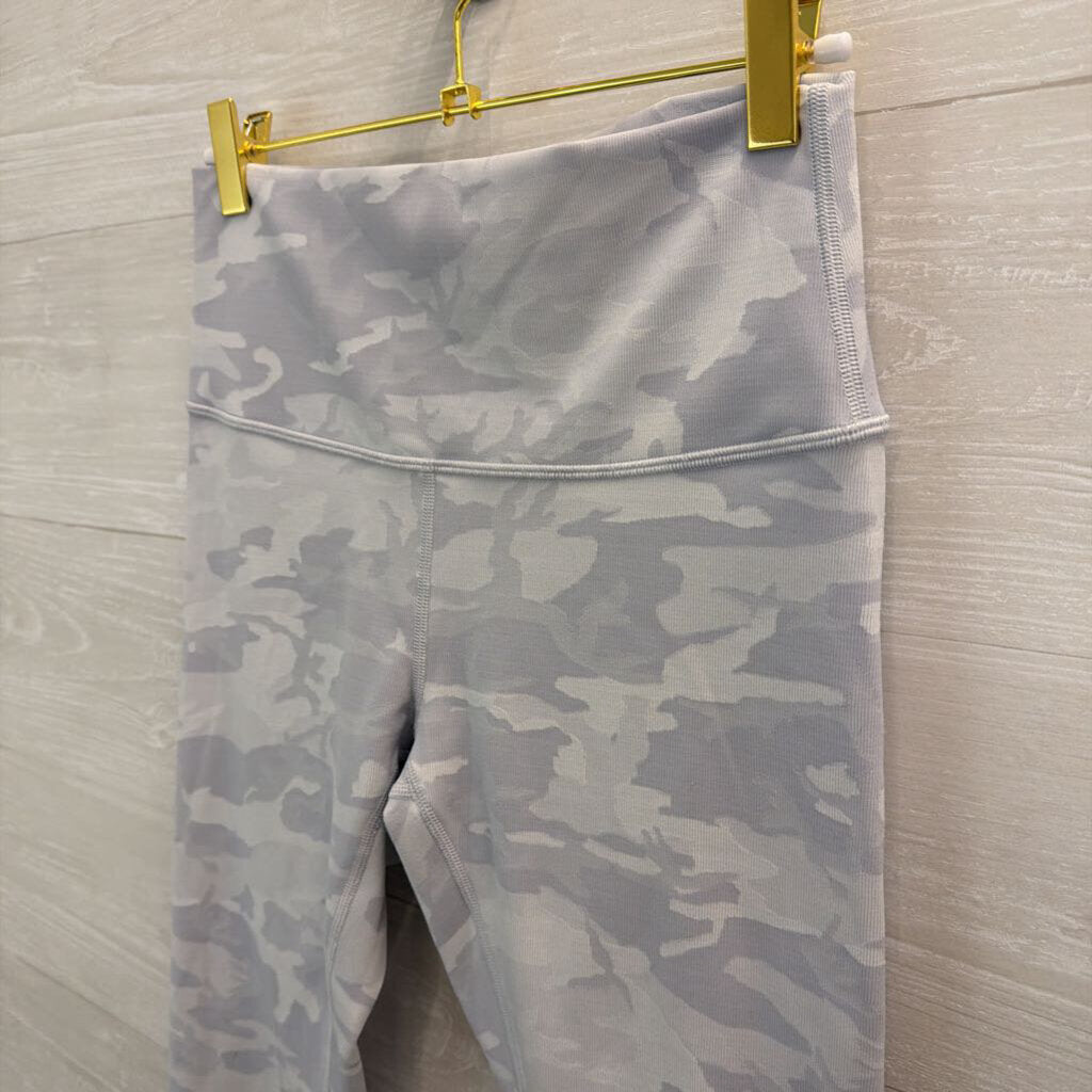 Lululemon Grey Blue Camo Print Cropped Leggings 8