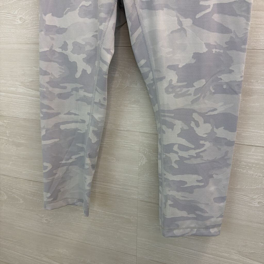 Lululemon Grey Blue Camo Print Cropped Leggings 8