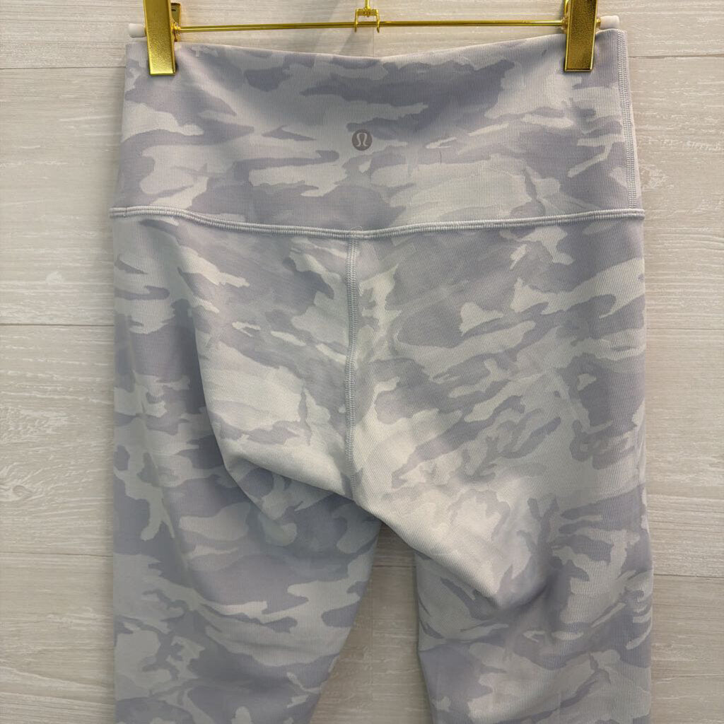 Lululemon Grey Blue Camo Print Cropped Leggings 8