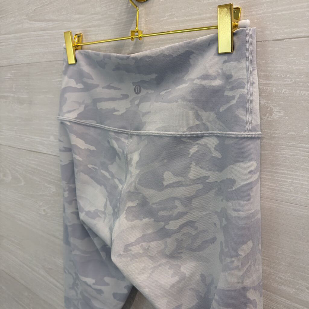 Lululemon Grey Blue Camo Print Cropped Leggings 8