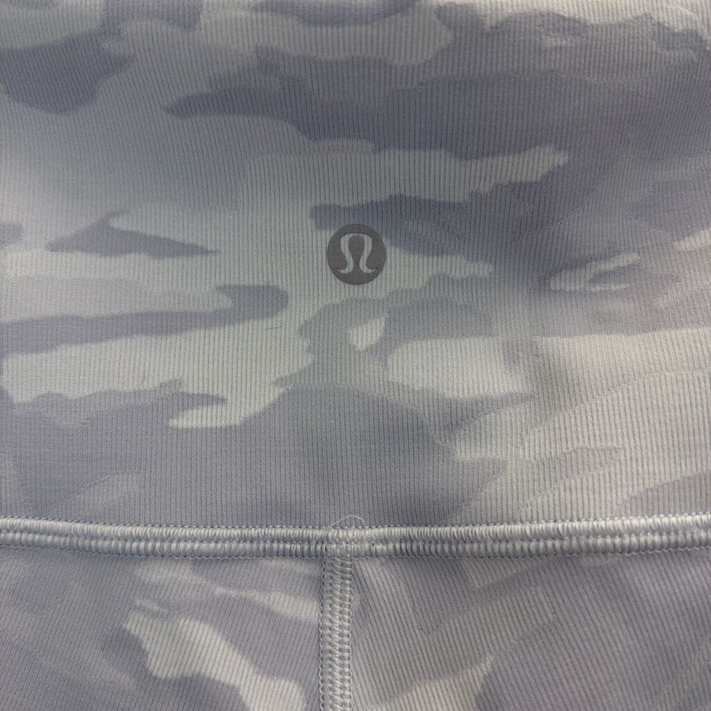 Lululemon Grey Blue Camo Print Cropped Leggings 8