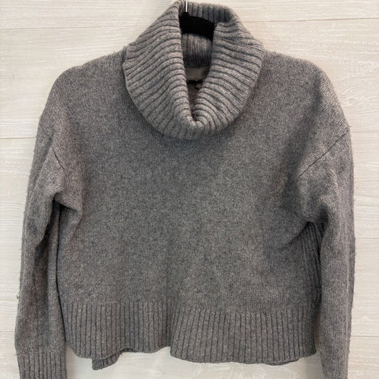 Anthropologie Grey Cropped Long Sleeve Turtle Neck Sweater Extra Small