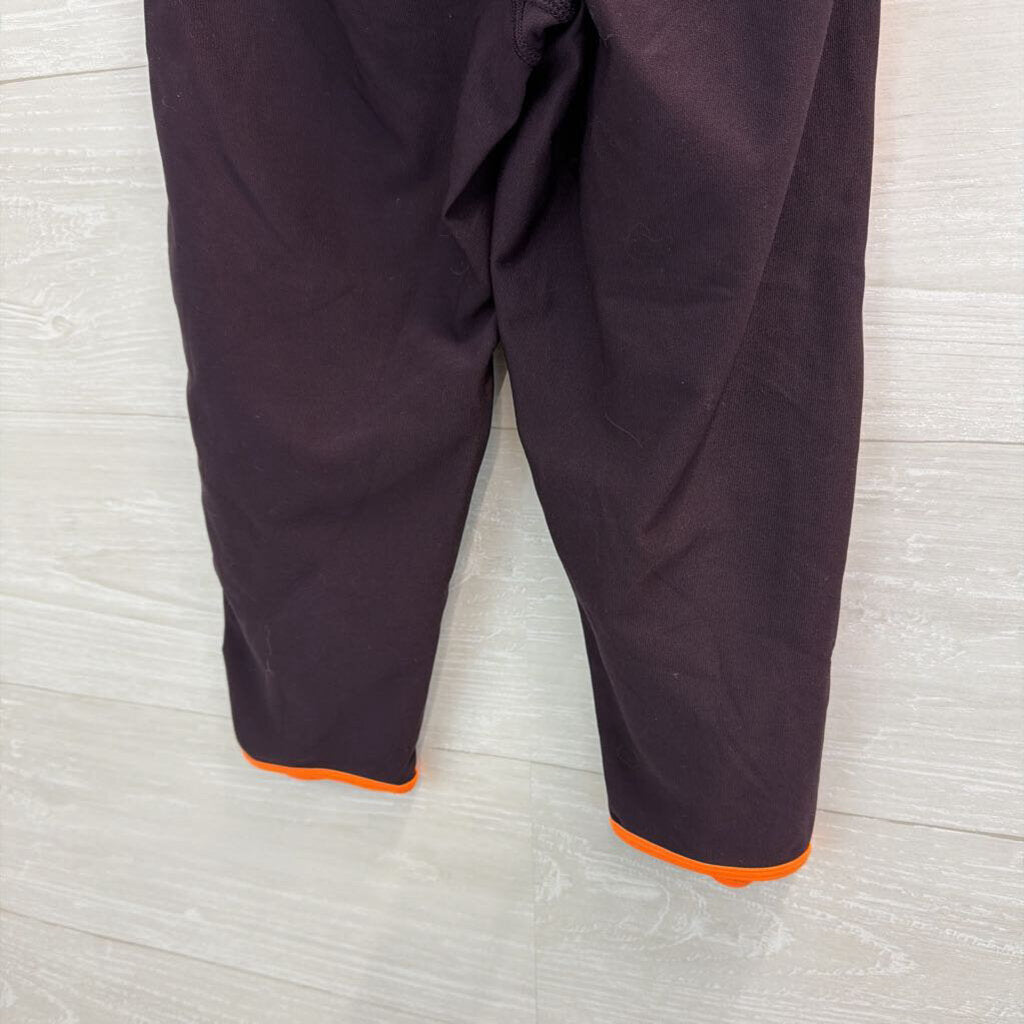 Nike Burgundy/ Orange Cropped Leggings Extra Small