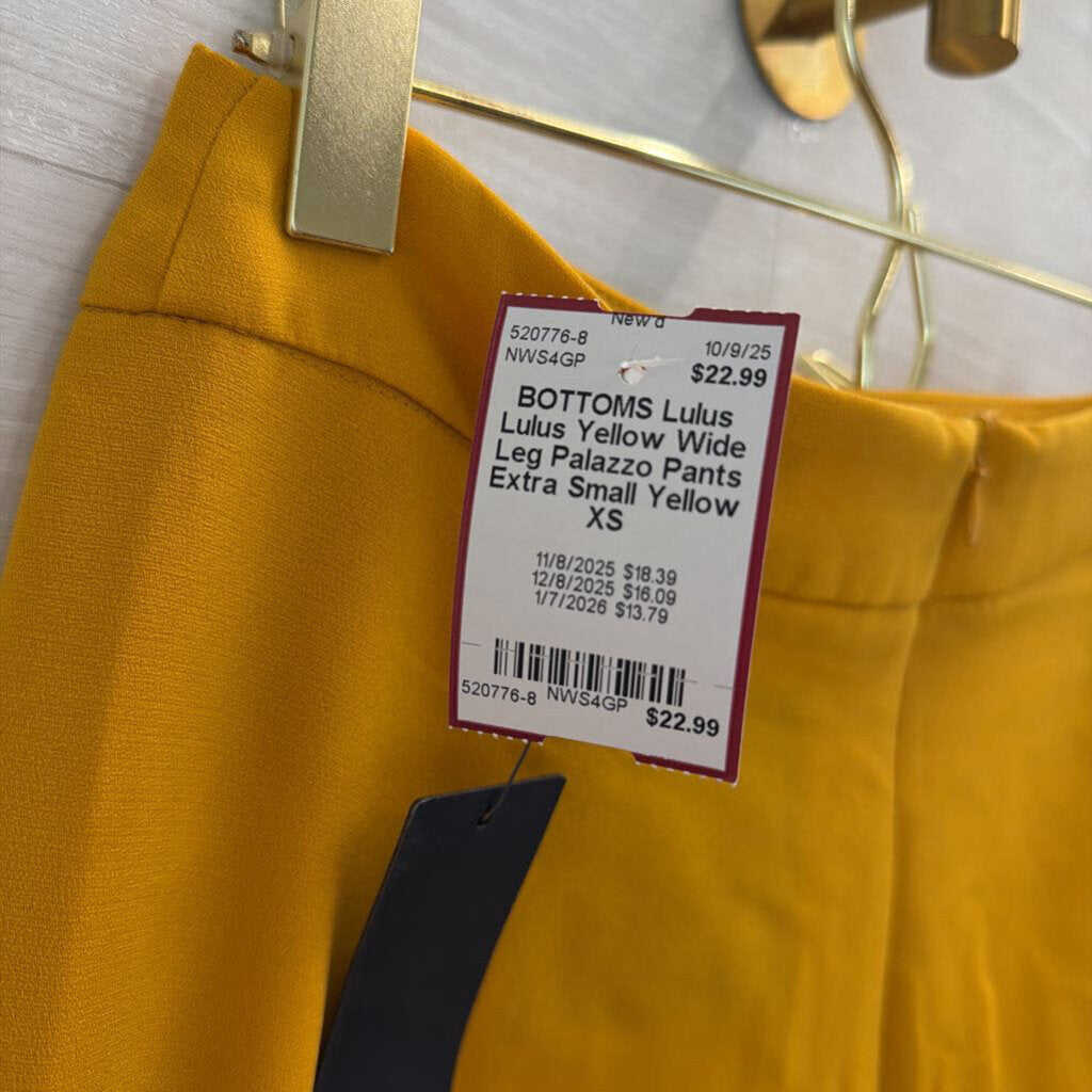 Lulus Yellow Wide Leg Palazzo Pants Extra Small