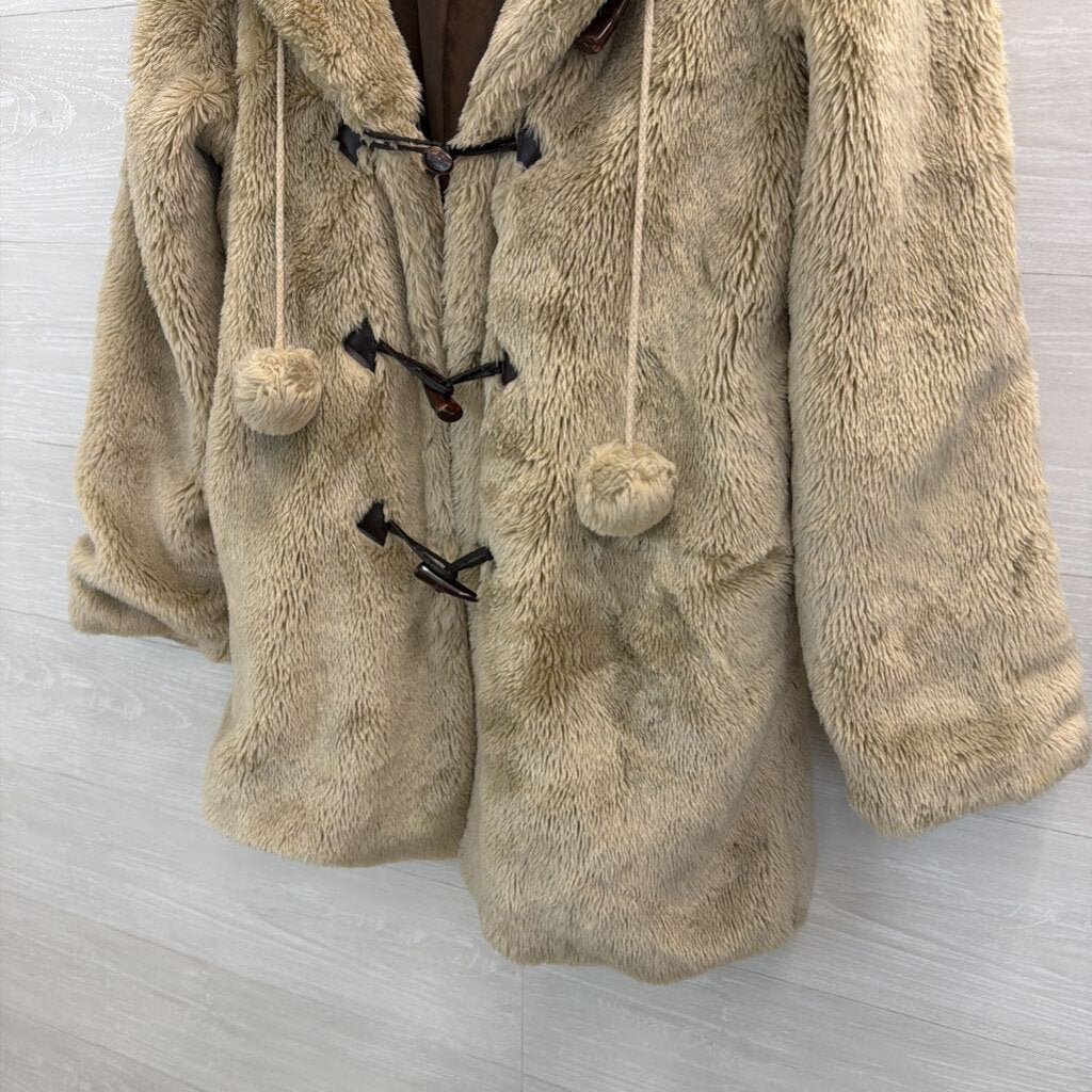 Atmosphere Beige Faux Fur Hooded Jacket 10