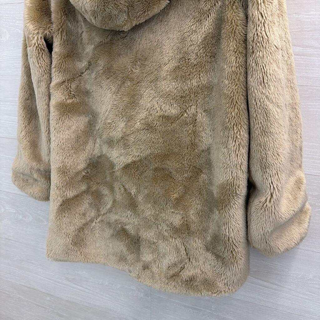 Atmosphere Beige Faux Fur Hooded Jacket 10
