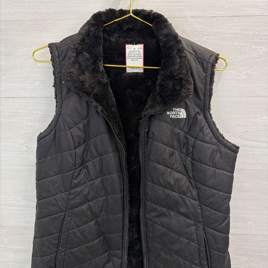 The North Face Black Quilted Reversible Zip Up Vest Medium