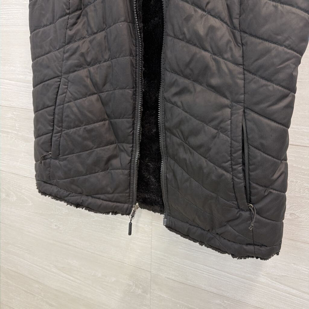 The North Face Black Quilted Reversible Zip Up Vest Medium