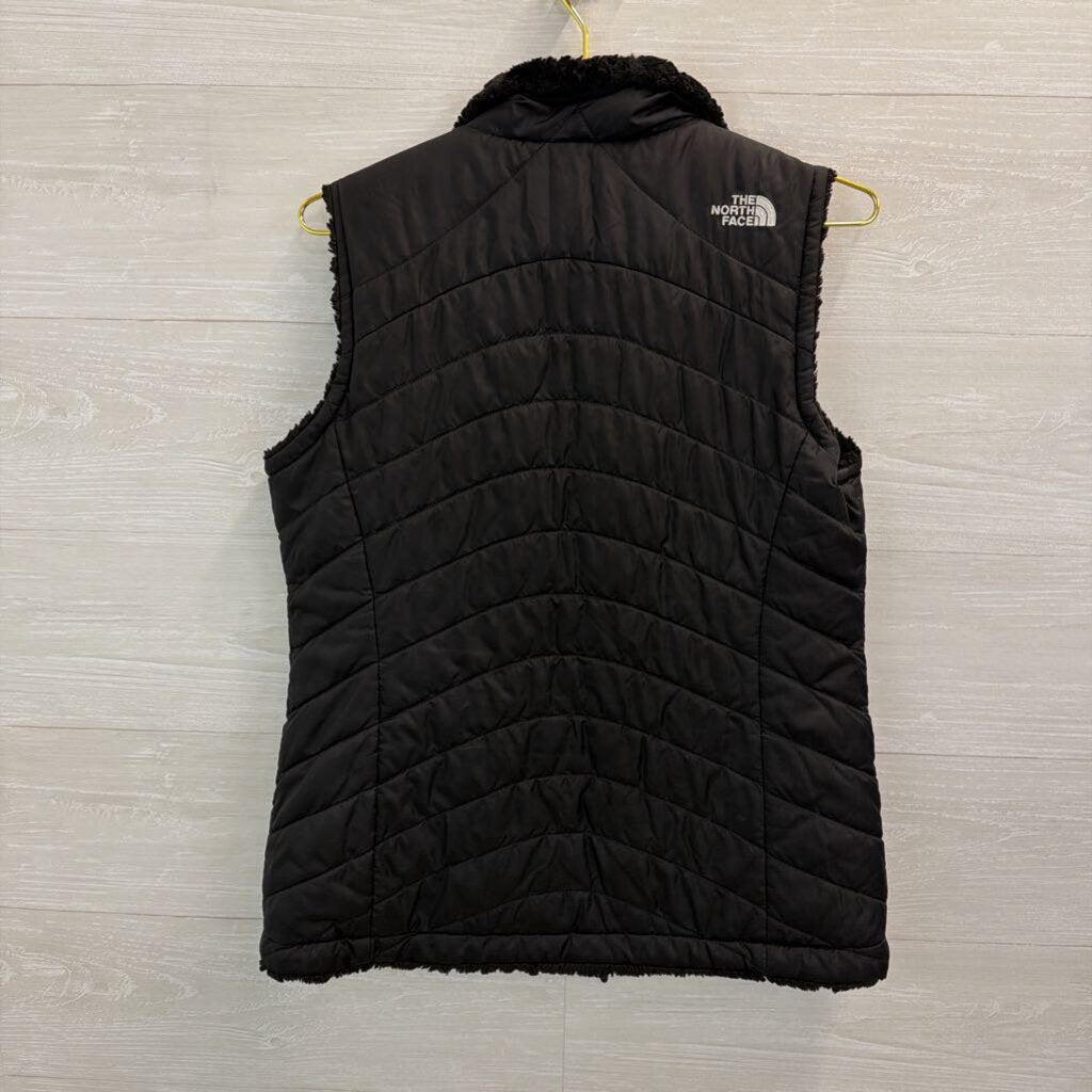 The North Face Black Quilted Reversible Zip Up Vest Medium