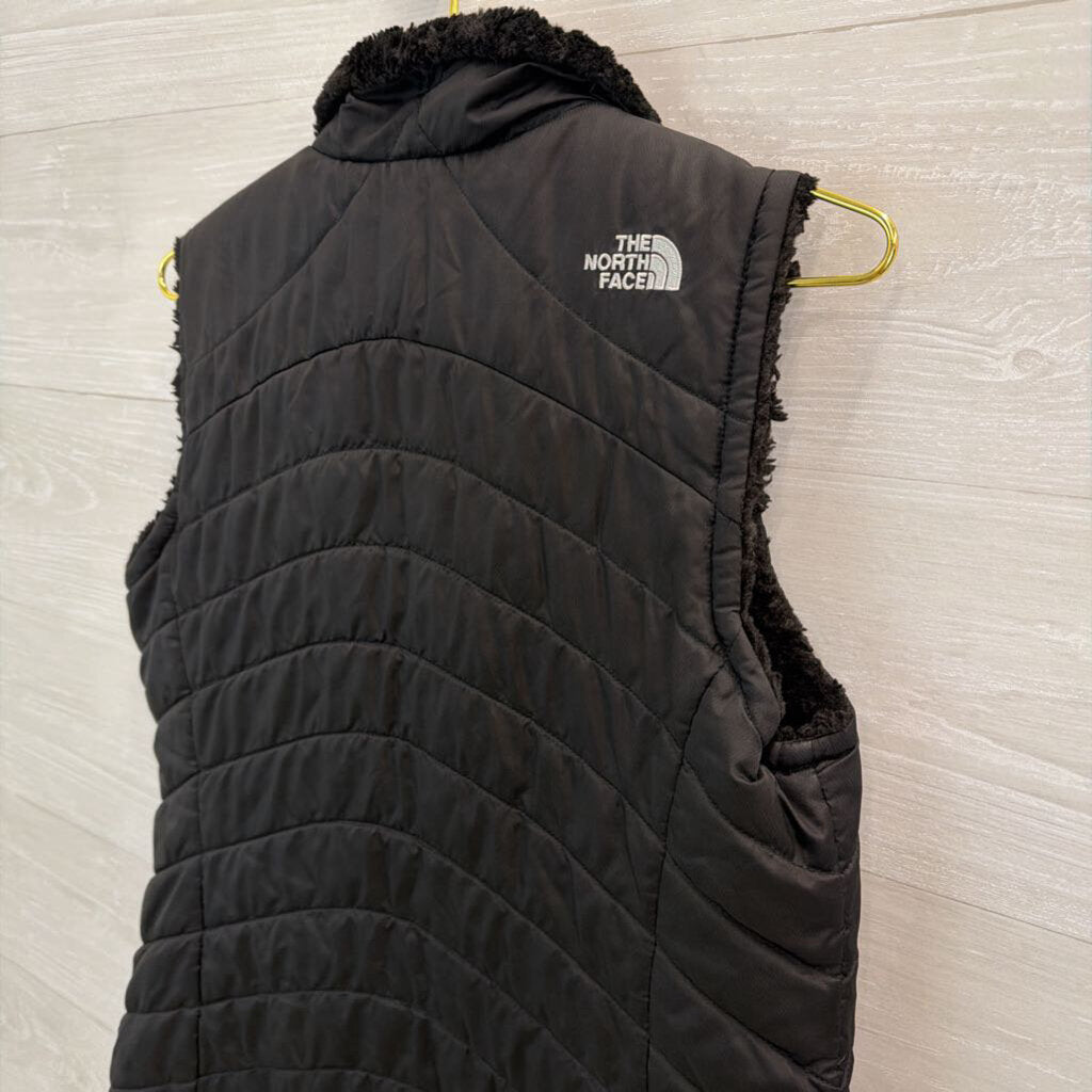 The North Face Black Quilted Reversible Zip Up Vest Medium