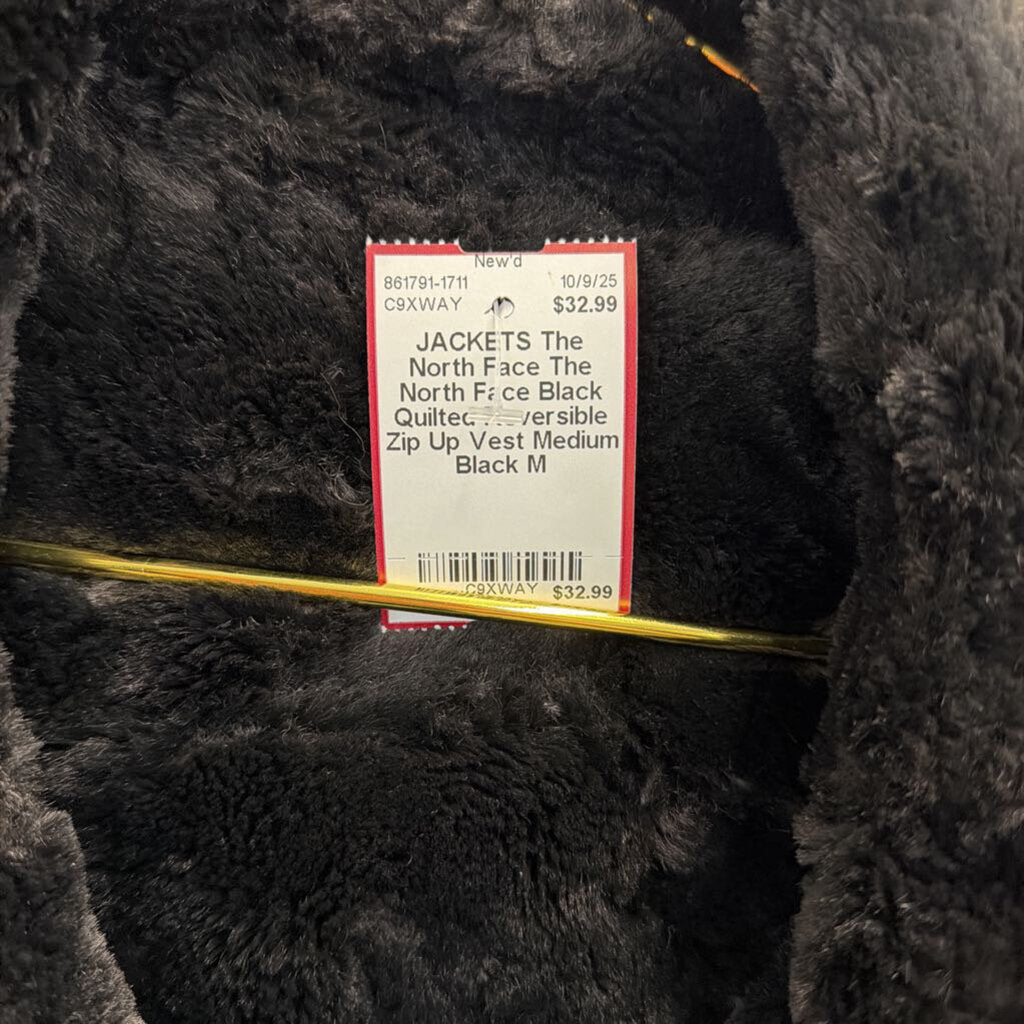 The North Face Black Quilted Reversible Zip Up Vest Medium