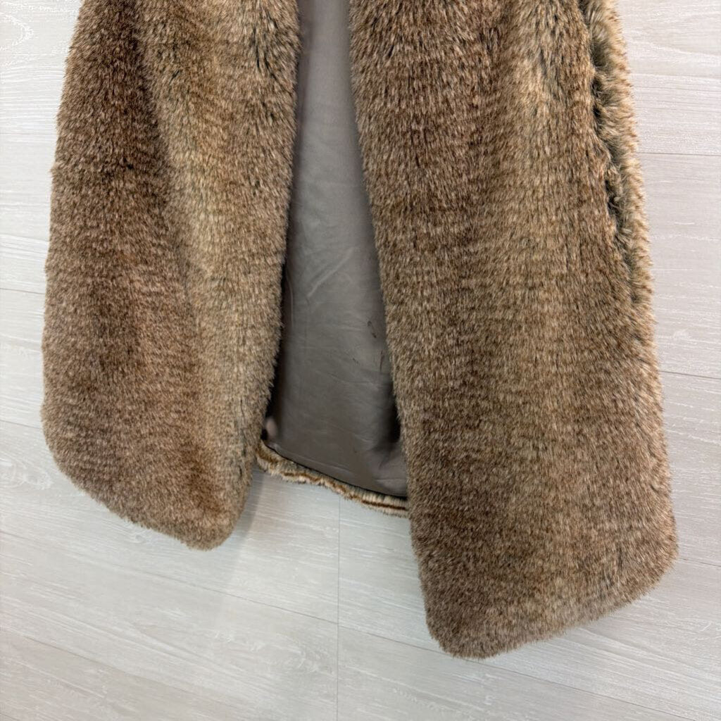 Tart Collection Brown Faux Fur Vest Top Medium