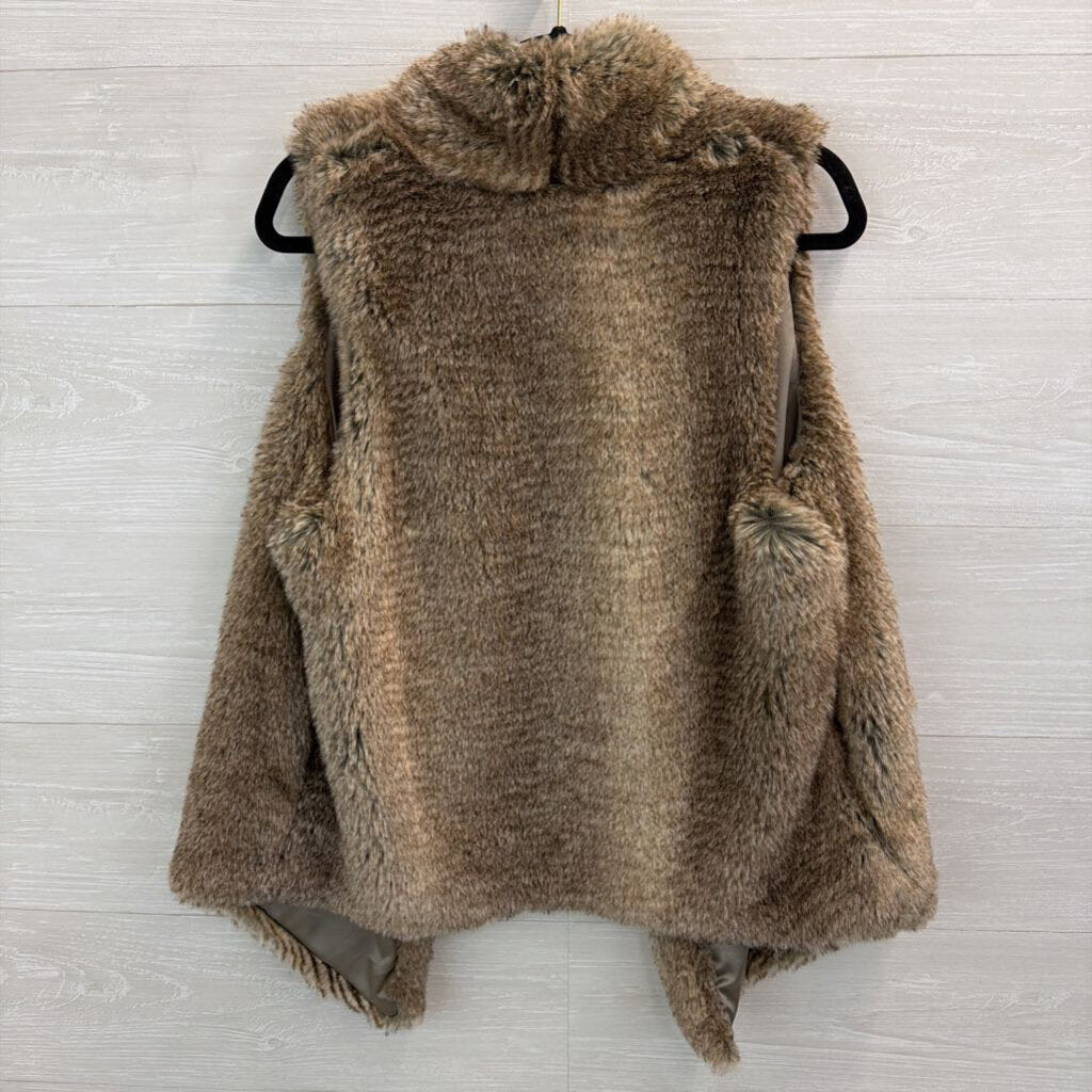 Tart Collection Brown Faux Fur Vest Top Medium