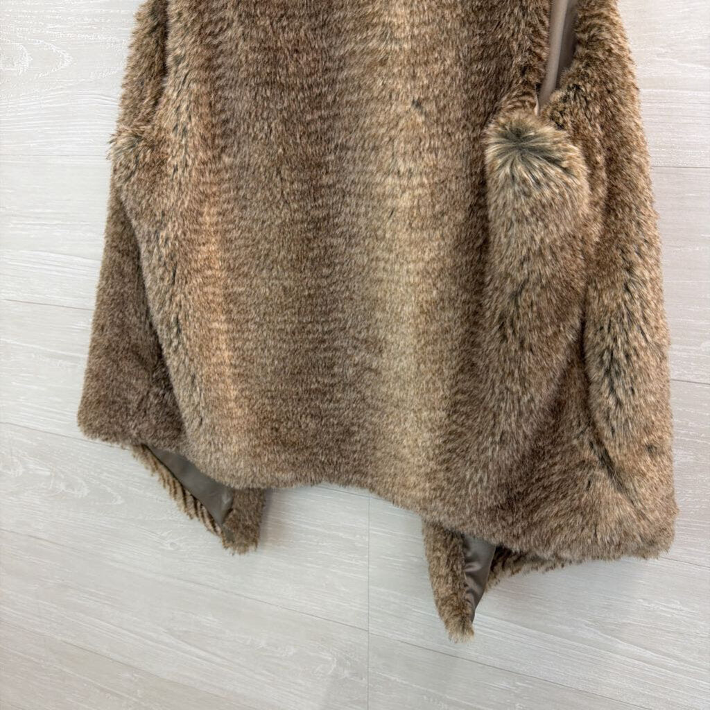Tart Collection Brown Faux Fur Vest Top Medium