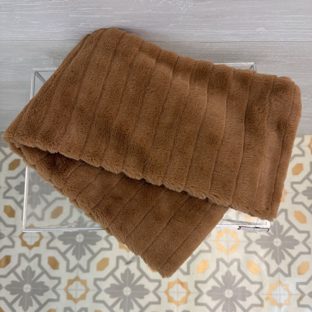 Brown Soft Faux Fur Infinity Scarf