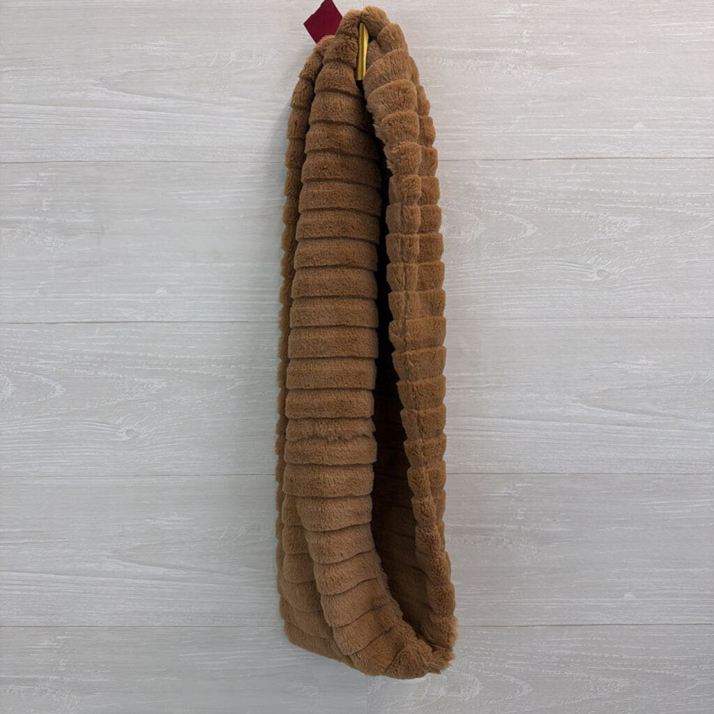 Brown Soft Faux Fur Infinity Scarf