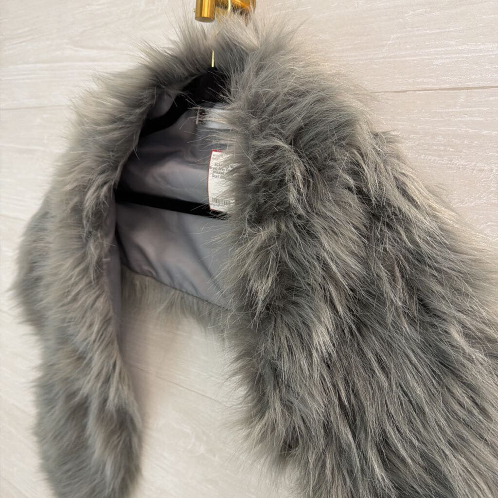 Grey Faux Fur Shoulder Wrap Scarf