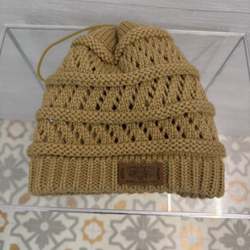 Angela and William Brown Knit Beanie Hat O/S