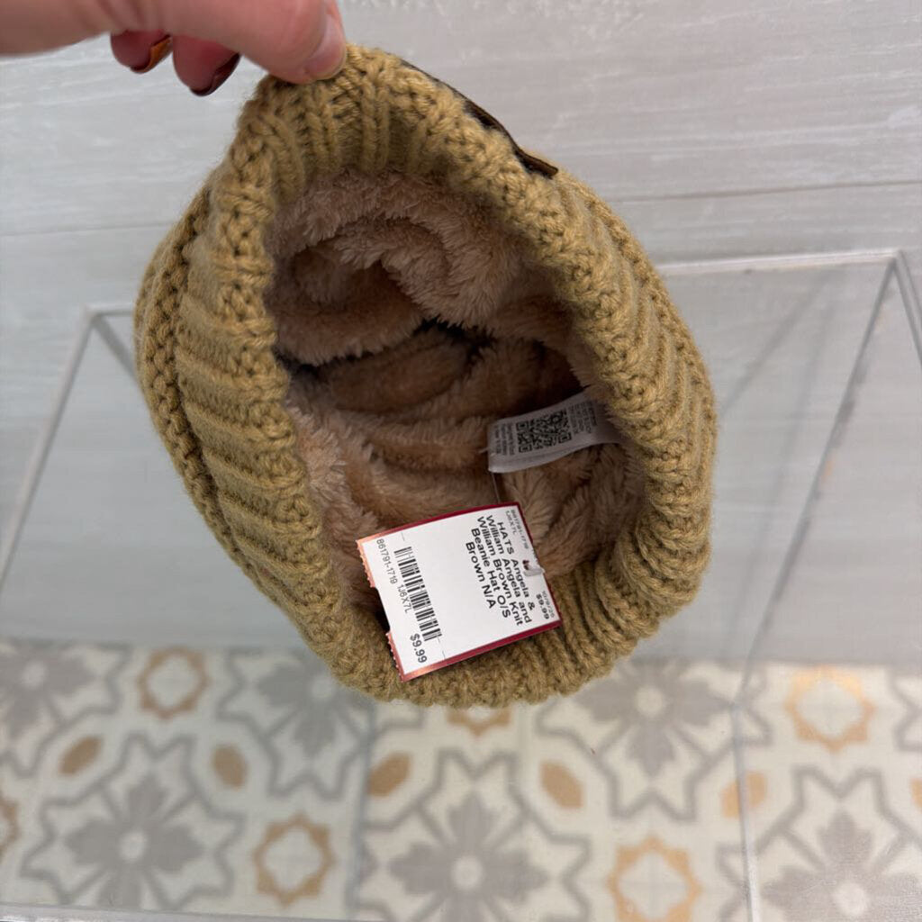 Angela and William Brown Knit Beanie Hat O/S
