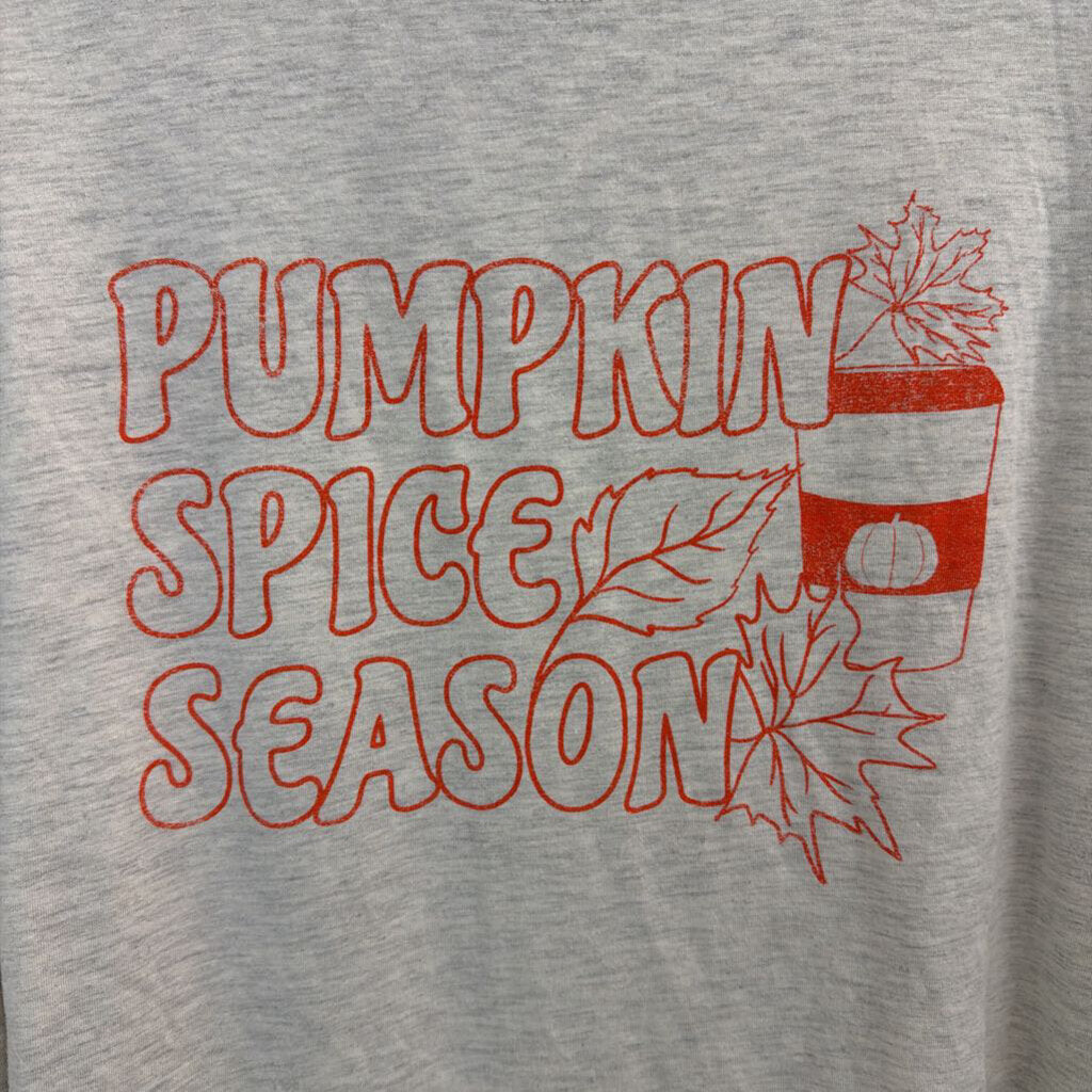 Mighty Fine Grey/ Orange Pumpkin Spice Short Sleeve Graphic Tee 4X
