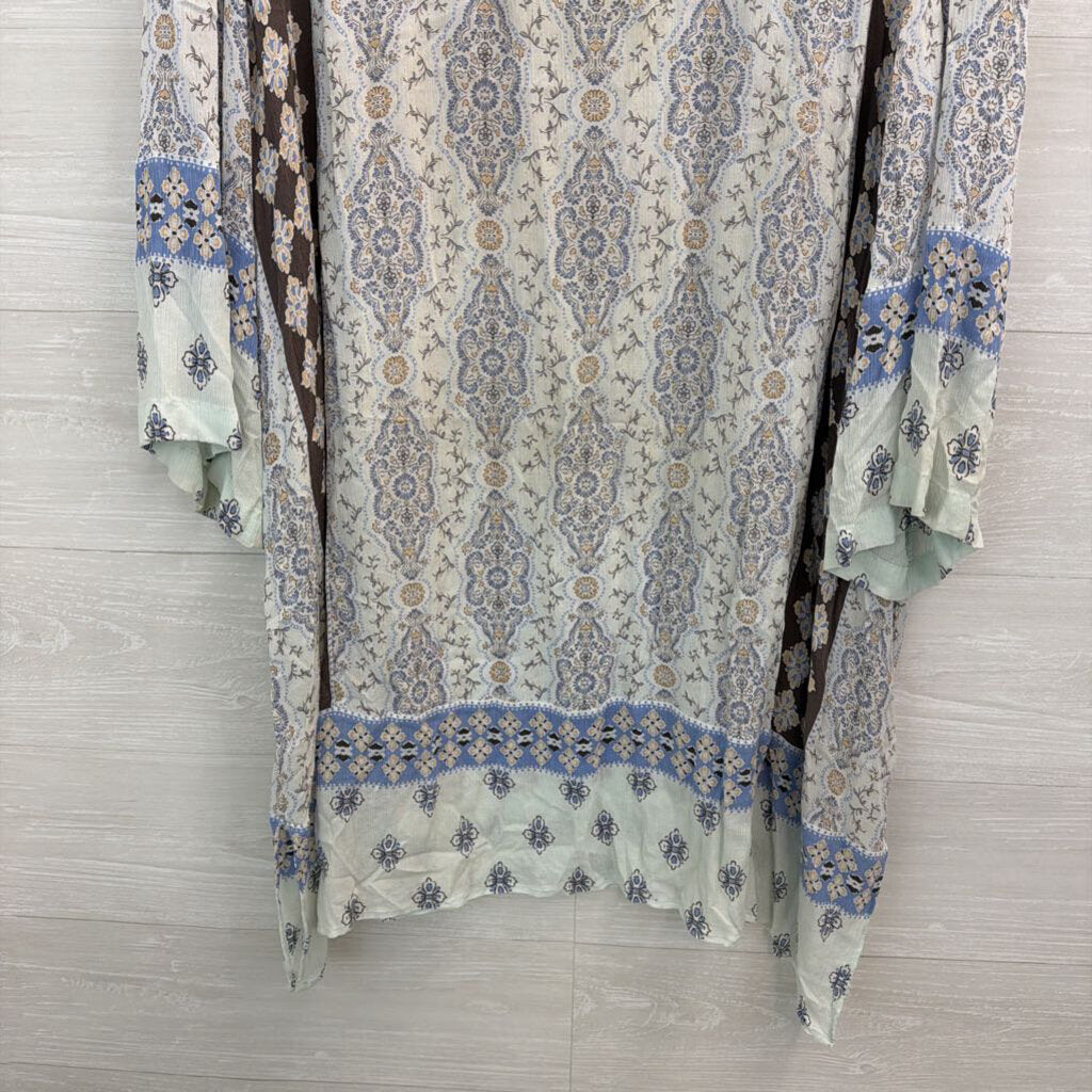 J Jill Blue/ Multi Print Long Sleeve Top 4X