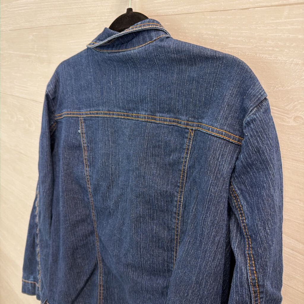 Drama Medium Wash Braided Detail Denim Jacket 3X