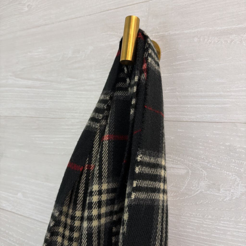 Black/ Cream/ Red Plaid Scarf