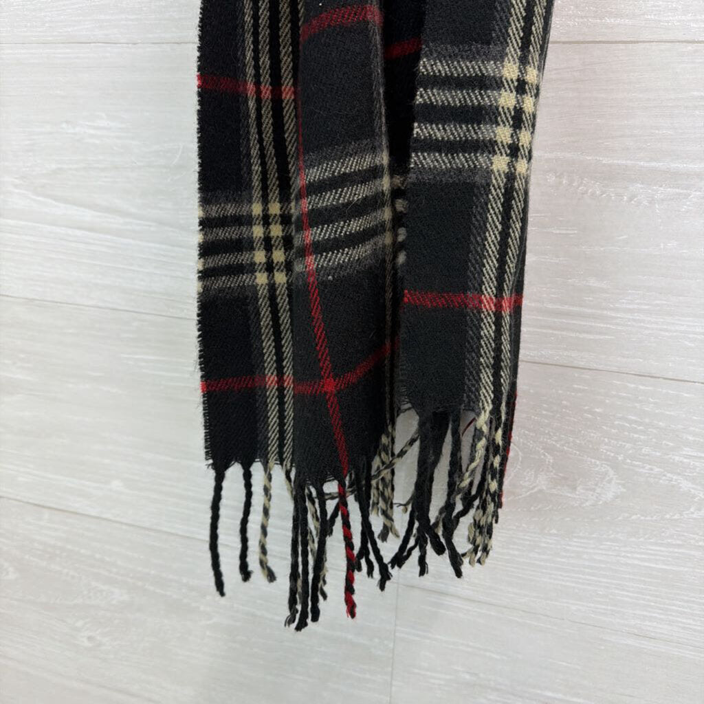 Black/ Cream/ Red Plaid Scarf