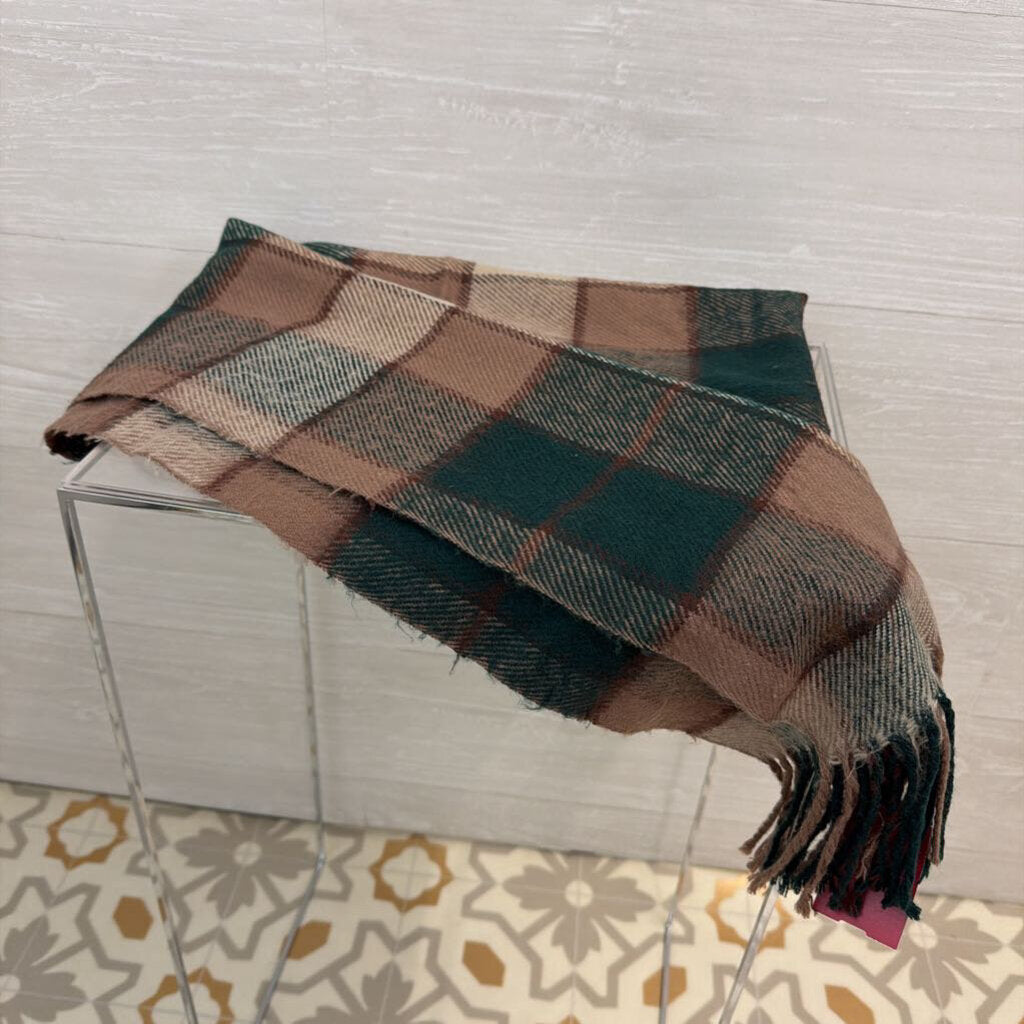 Brown/ Green Plaid Scarf